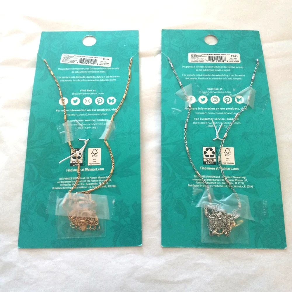 2-Pack The Pioneer Woman Long Pendant Necklaces - Gold and Silver - Picture 10 of 10